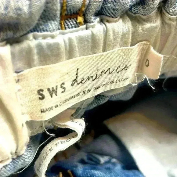 SWS Denim Paper Bag Jean Shorts Size 0  Western Farm Country Cottage Lake Summer - Picture 5 of 7